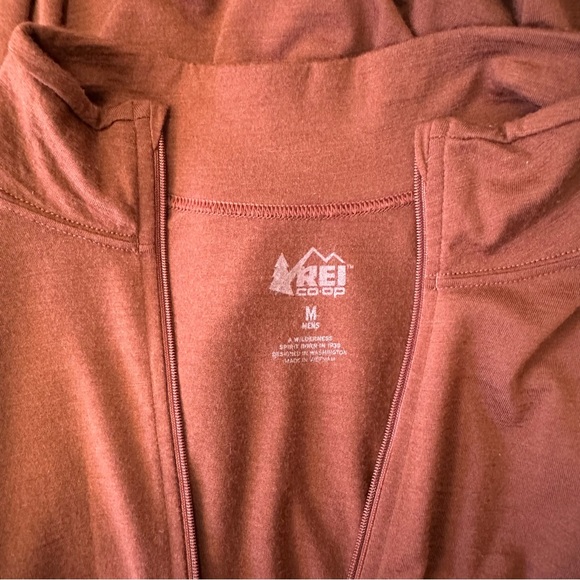 REI Co-Op Merino 185 Long Sleeve 1/2 Zip Base Layer Top In Smoked Paprika M - Picture 7 of 16